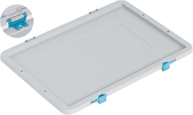 Víko Logiline 4300.032.950 šedé, 2 uzávěry, 2 panty